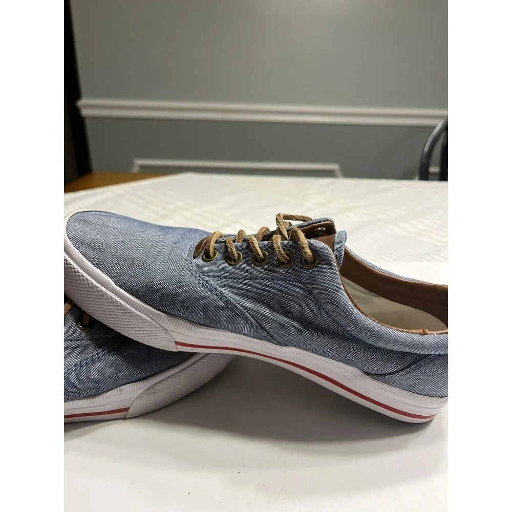 Vintage Ralph Lauren POLO Vaughn Low Top Blue Sneakers Lace-up Boat Shoes 8.5